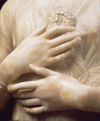 Donna con un mazzo di fiori, dettaglio delle mani c.1475-80 (dettaglio)